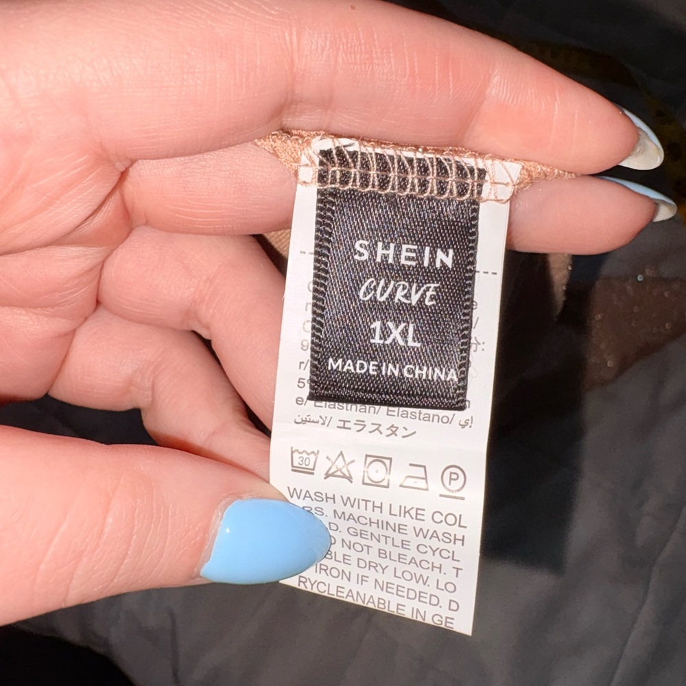 SHEIN Asymmetrical Sparkly Tan Skirt - Picture 9 of 10